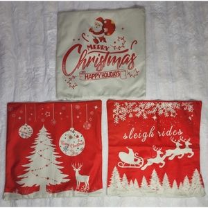 Christmas Pillow Covers (3), Set of 3, Holiday Pillow Covers, Pillow Cases, 20"